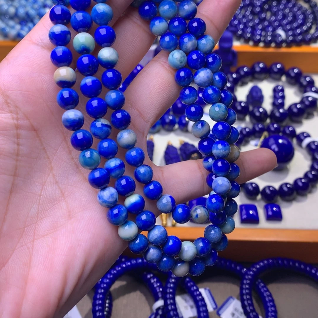 青金石未镶嵌手串7mm