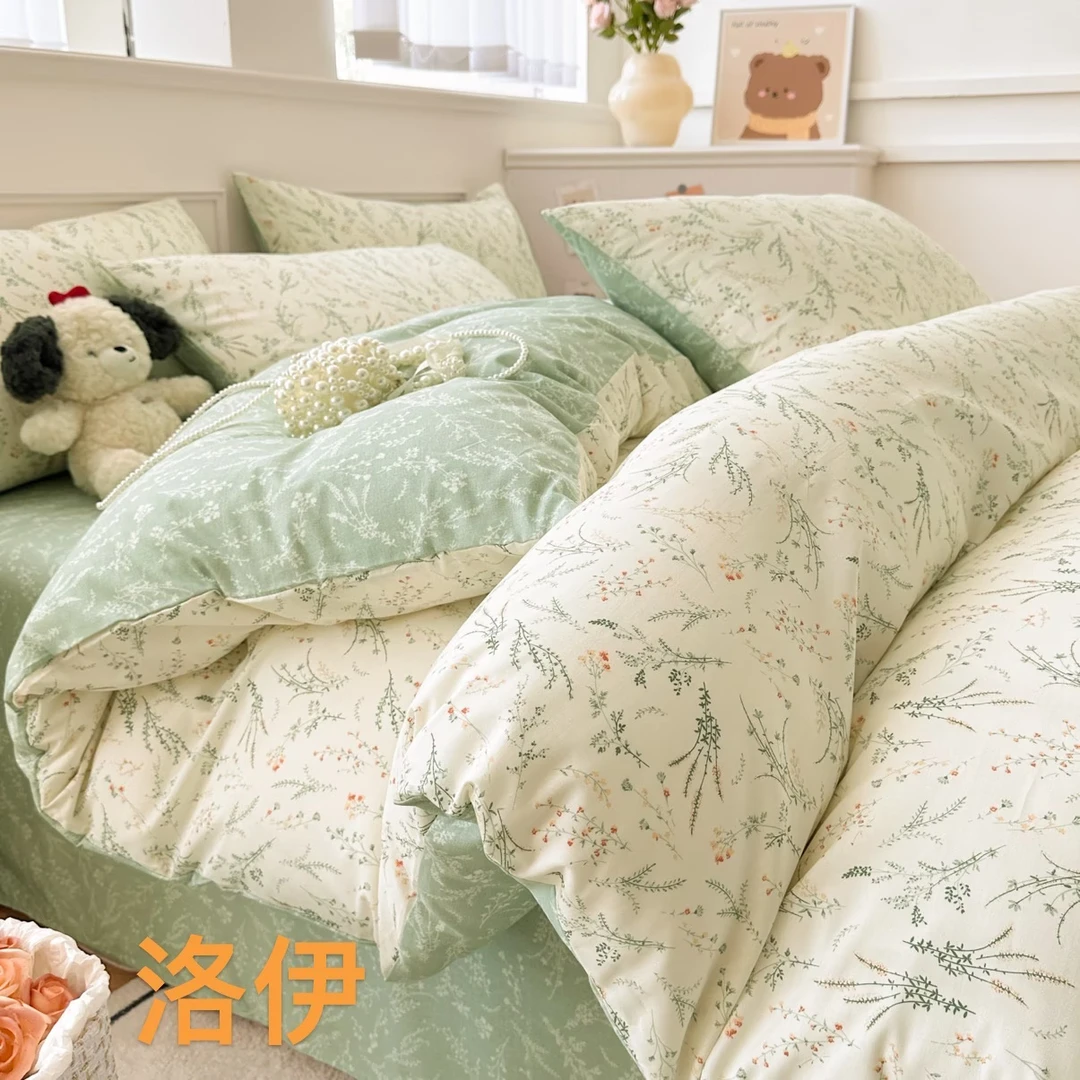 【纯棉四件套】四季可用 亲肤舒适纯棉 透气柔软斜纹纯棉四件套