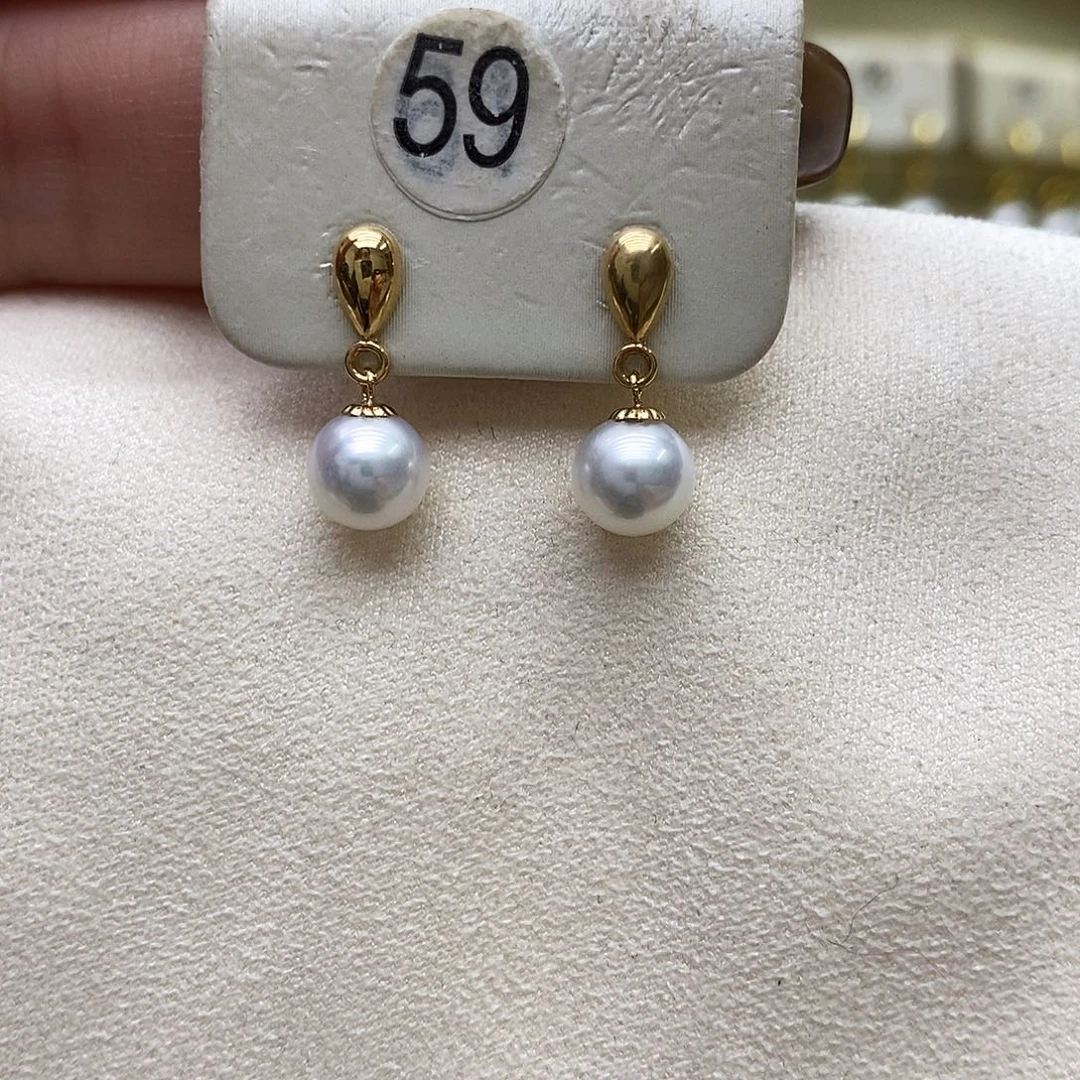 18K金镶嵌耳饰淡水珍珠