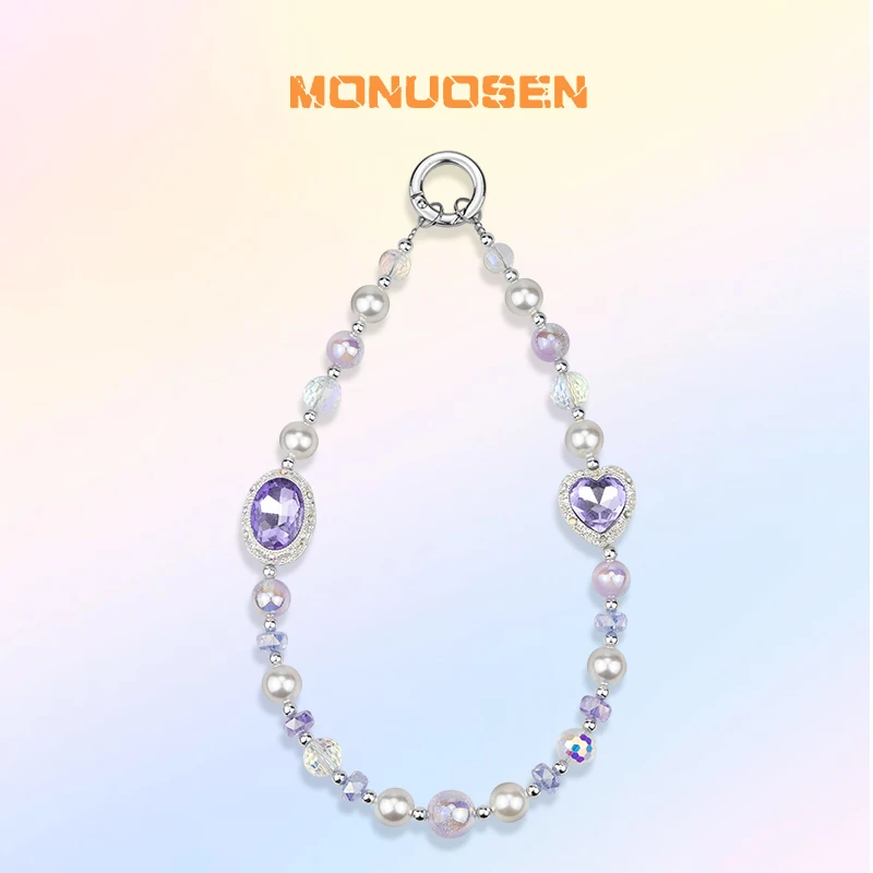 【玲珑珠光】手机链手工A女款通用短款手提防丢创意钥匙扣ins个性