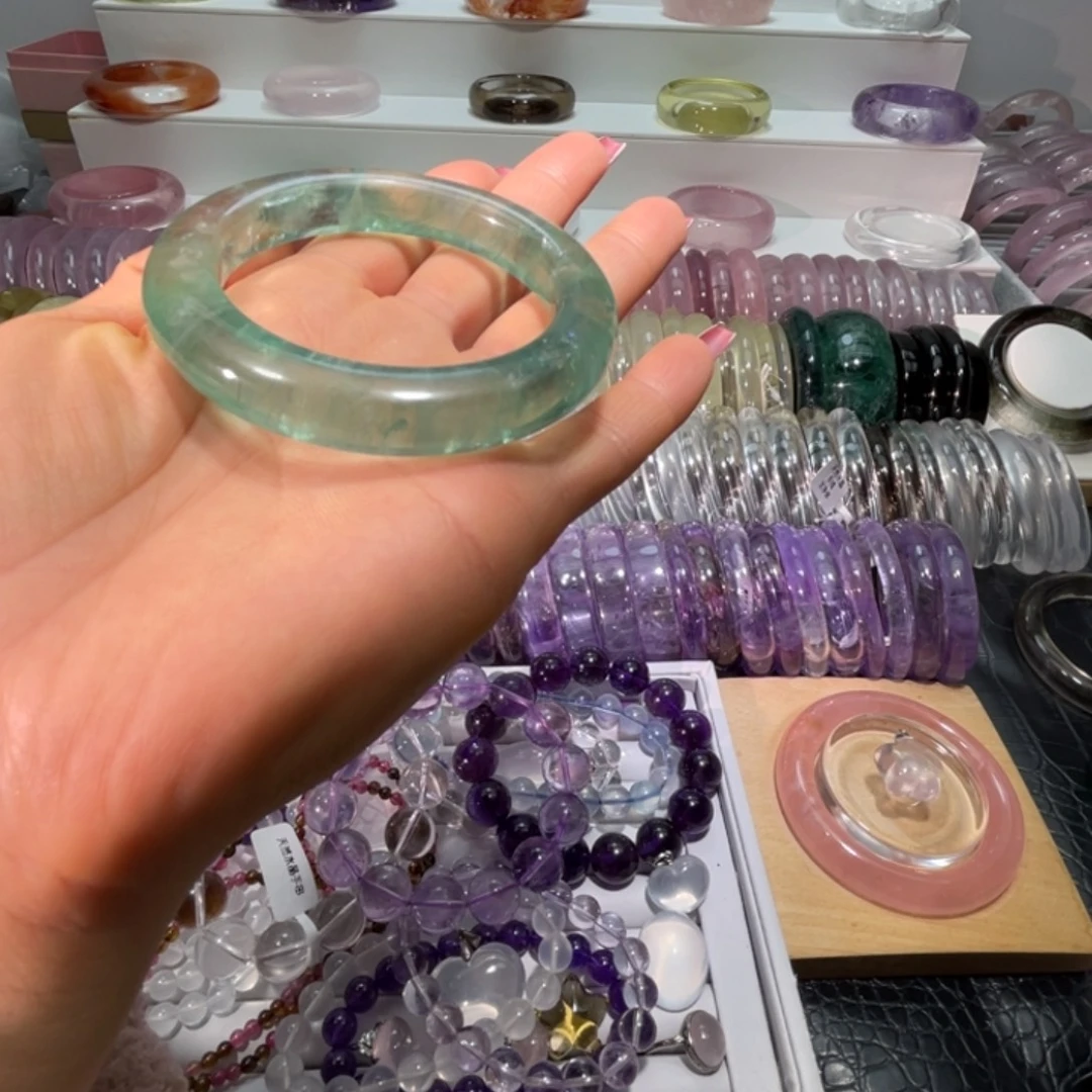 手镯未镶嵌萤石手镯54.6圈口8号