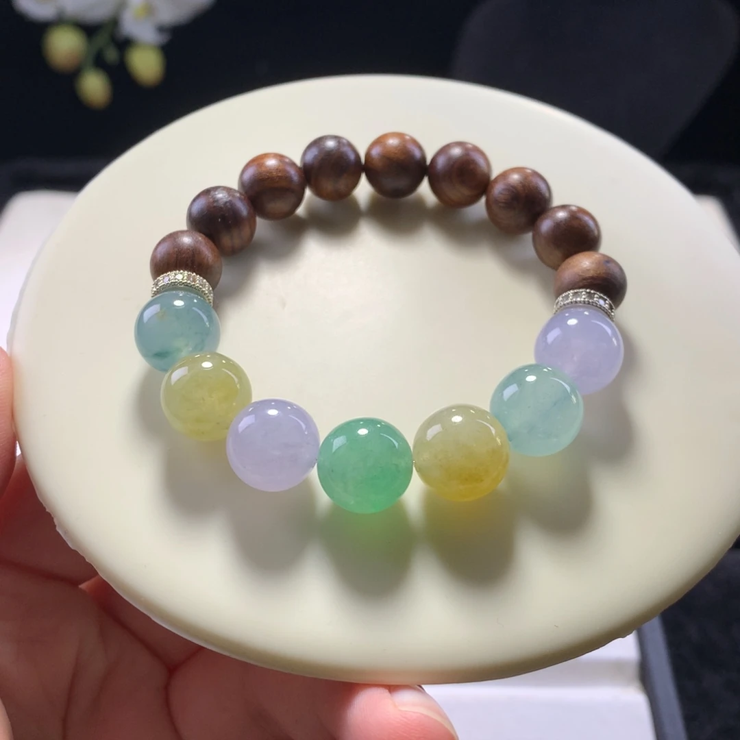 翡翠未镶嵌手链卡12糖果串