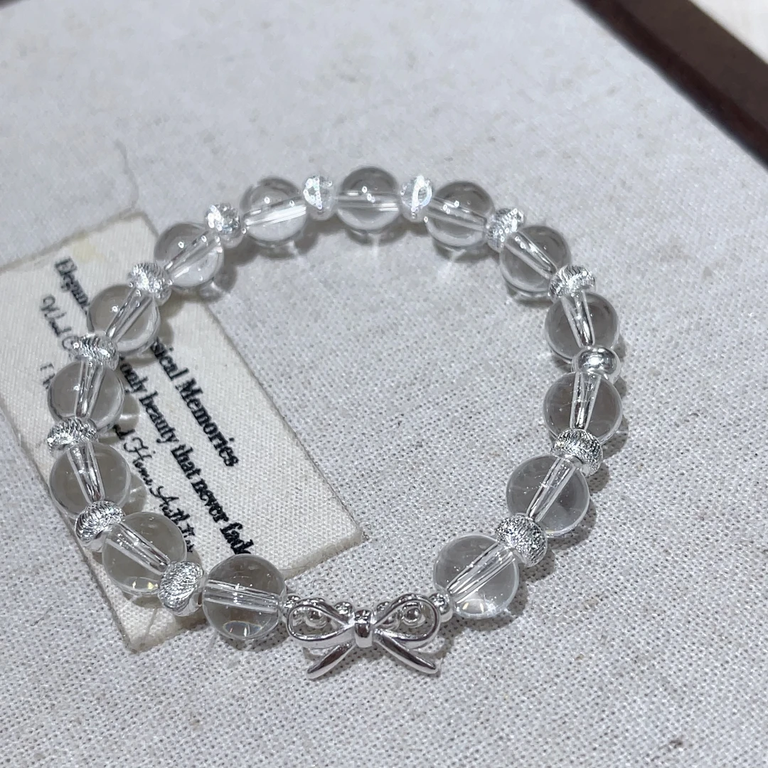 925银手链 D956重工弹力绳蝴蝶结手链