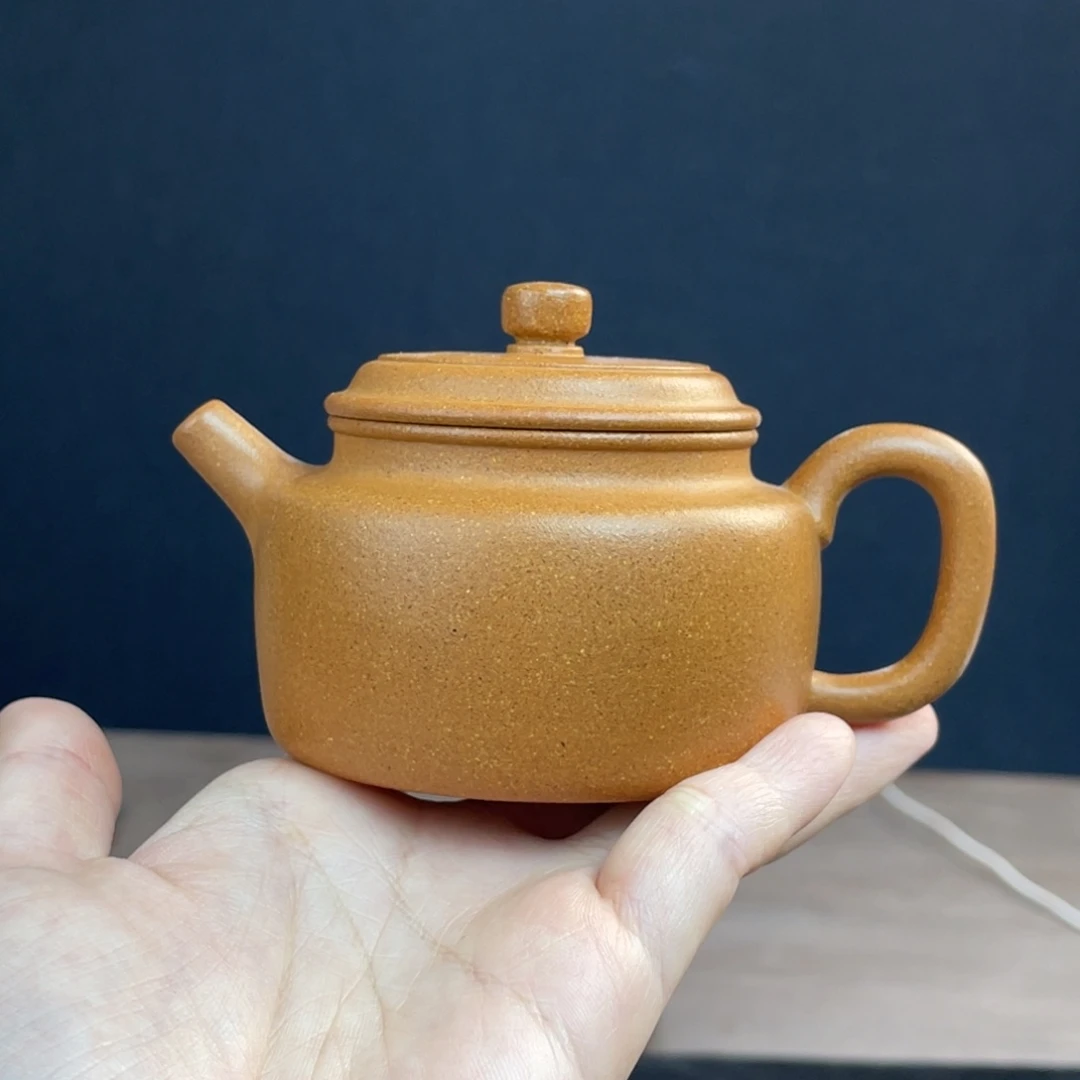 紫砂茶壶半手工老宕口黄金段德钟150cc
