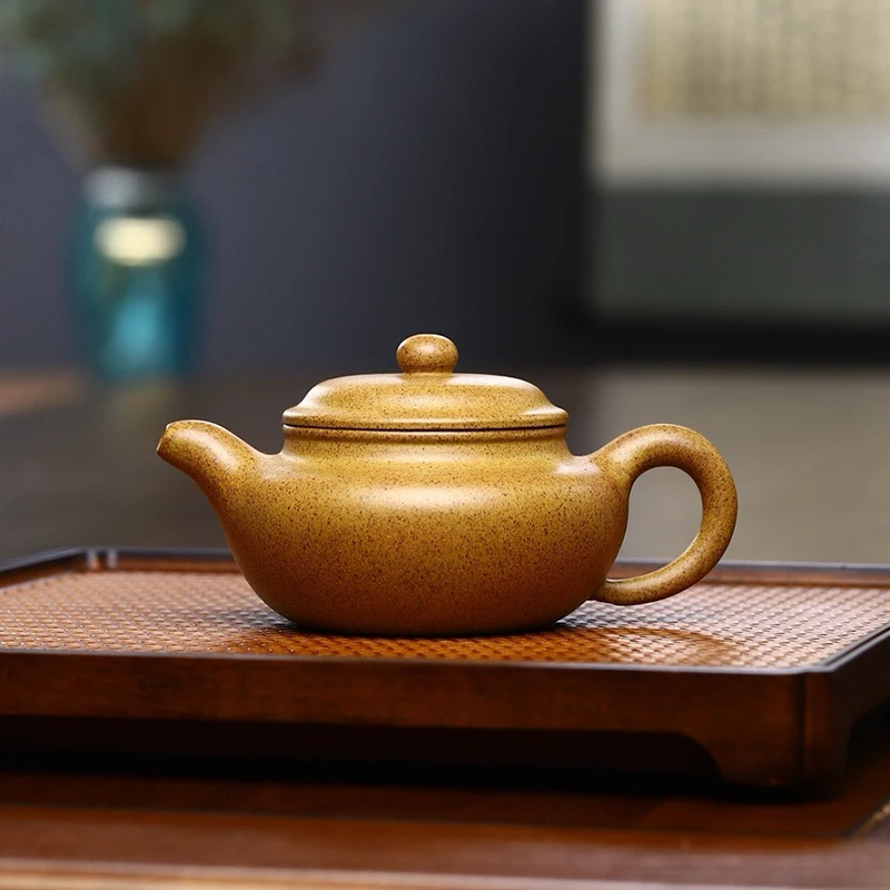 玉颐阁宜兴紫砂壶手工茶壶茶具泡茶名家原矿龙骨金砂仿古壶185cc