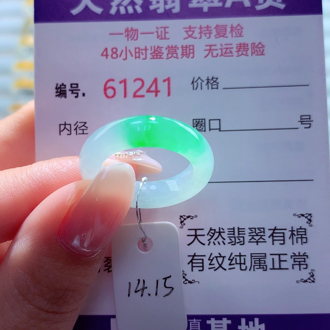 留***雯翡翠未镶嵌戒圈天然