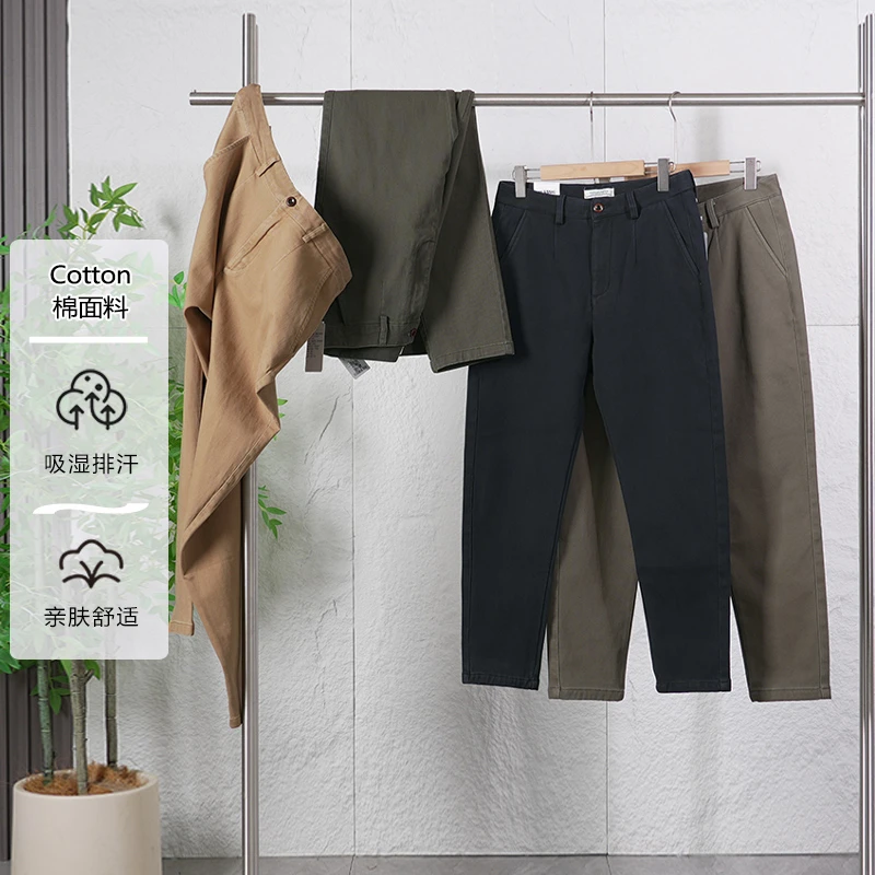 【退货补运费】夏季男士棉感透气舒适牛仔裤男款纯色美式长裤ZJ169