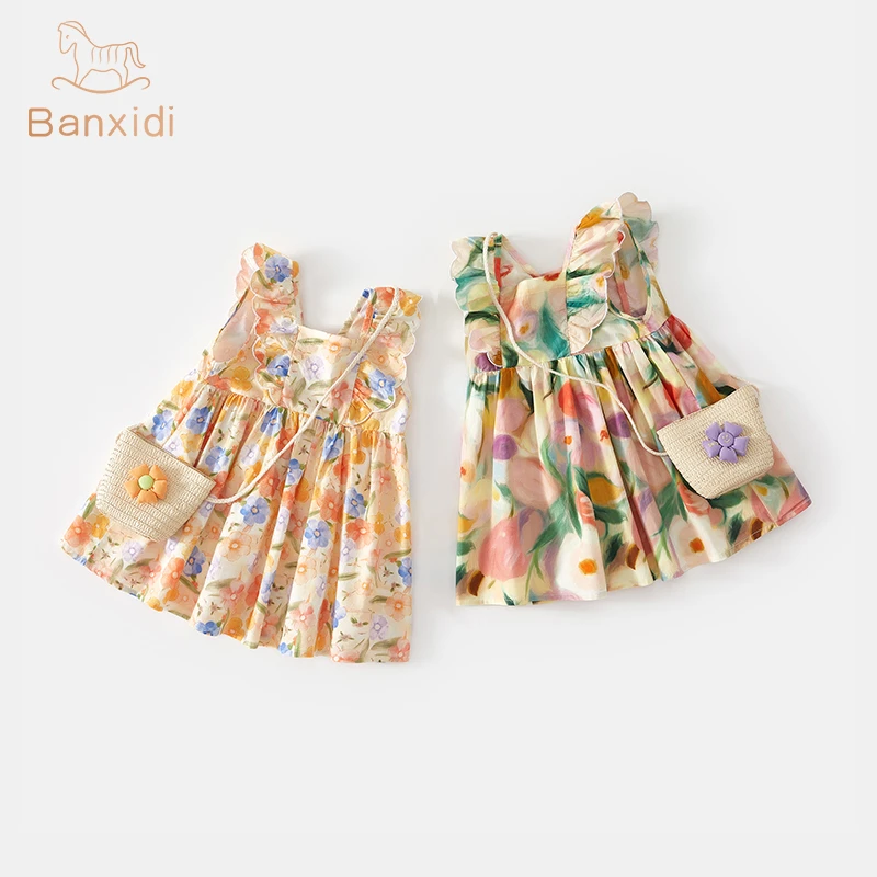 班喜迪女童连衣裙夏新款洋气儿童公主裙宝宝背心裙夏季小童沙滩裙