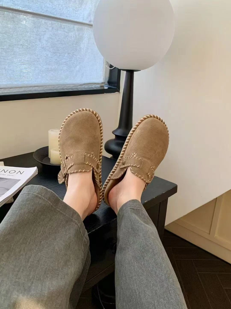 shougu/首谷复古厚底磨砂勃肯鞋