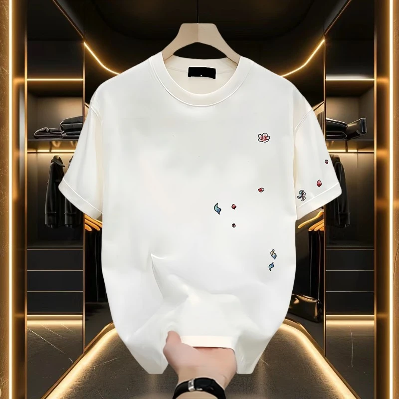 仓石一树重磅纯棉男士短袖痞帅夏季潮牌休闲t恤圆领宽松上衣体恤