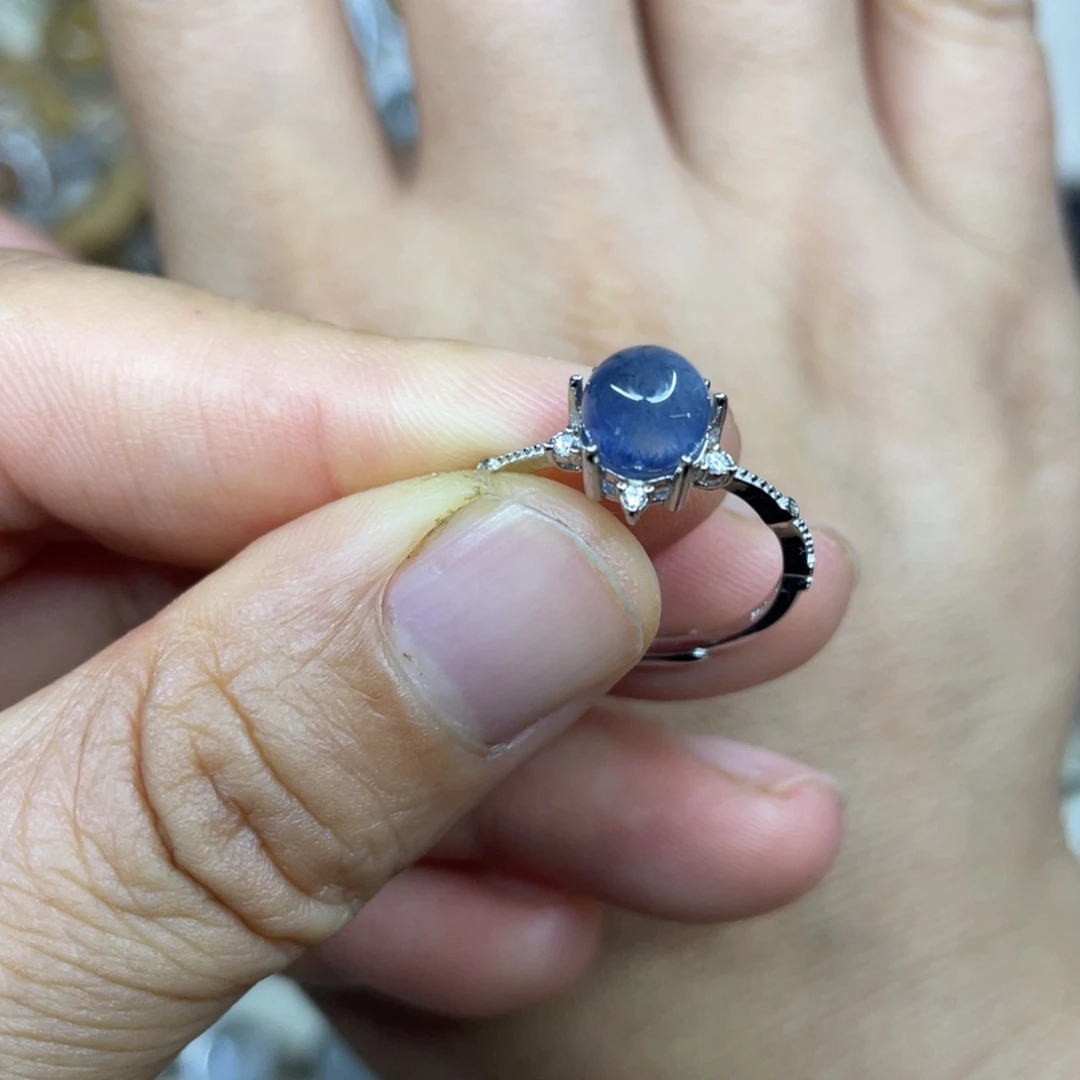 【闪购商品】银S925镶嵌珠宝半成品水晶戒指