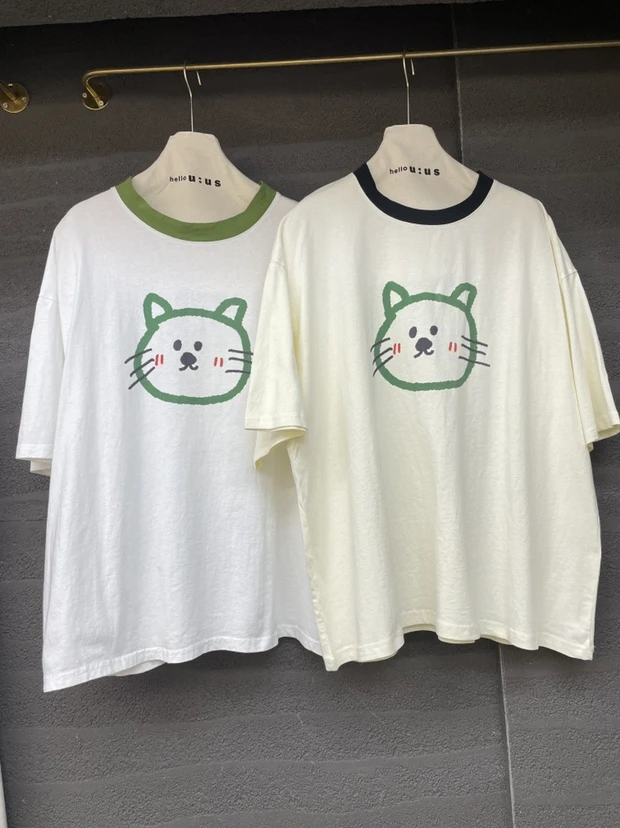 米多多 HELLO#58022#拼色领猫上衣