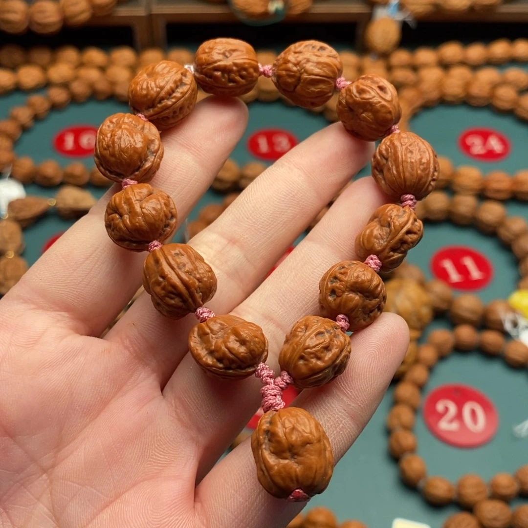 文玩核桃手串14尺寸单面佛头