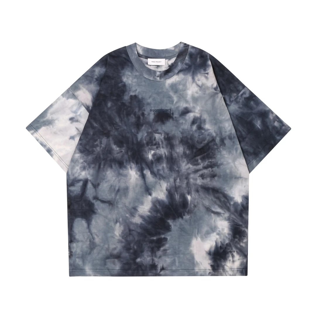 SQQZ PROJECT春夏320G扎染短袖T恤鸡米花工作室