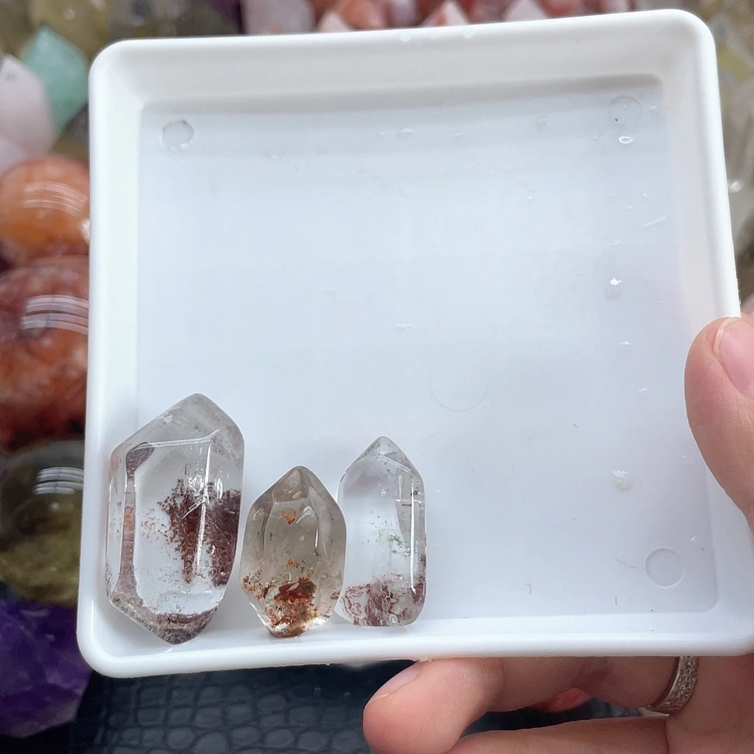 珠宝半成品未镶嵌发晶64幽灵水滴