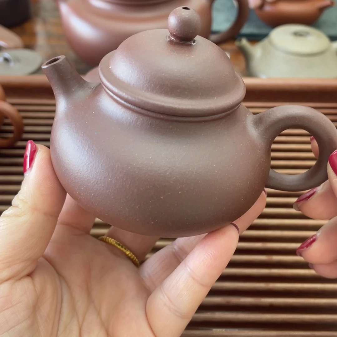 紫砂茶壶容天紫泥130cc
