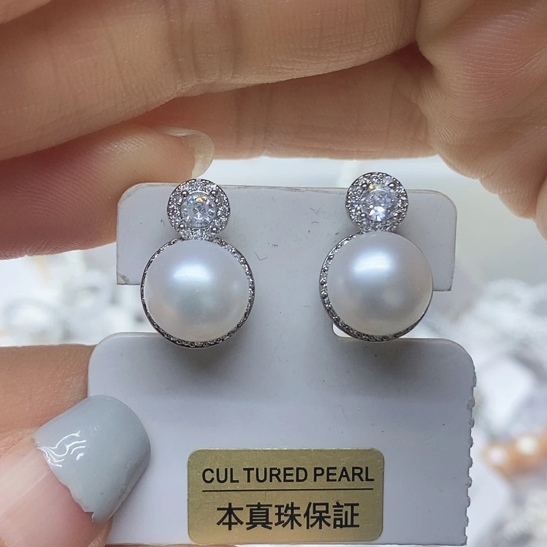 未镶嵌耳钉淡水珍珠