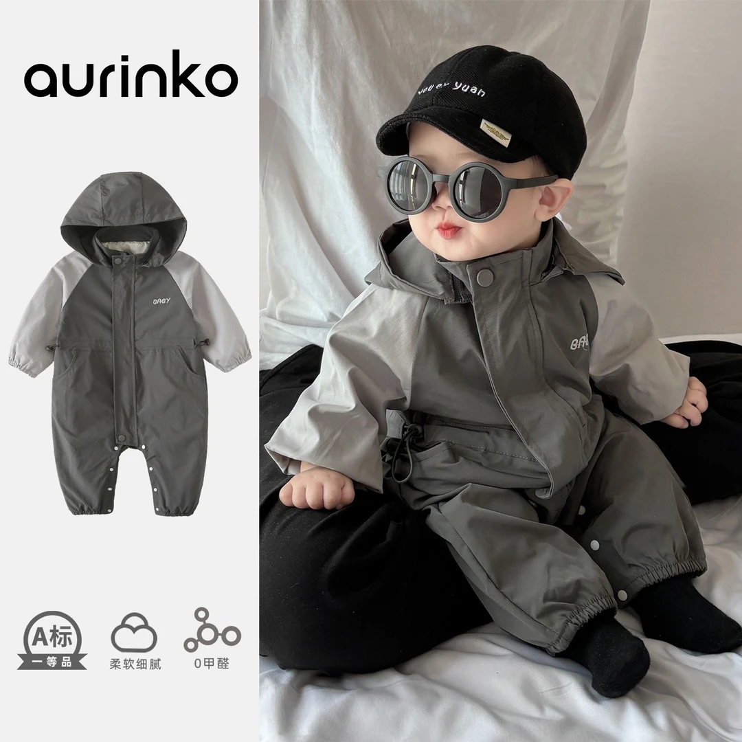宝宝衣服春秋季婴儿超萌连体衣春装婴幼儿春款冲锋衣工装外出服