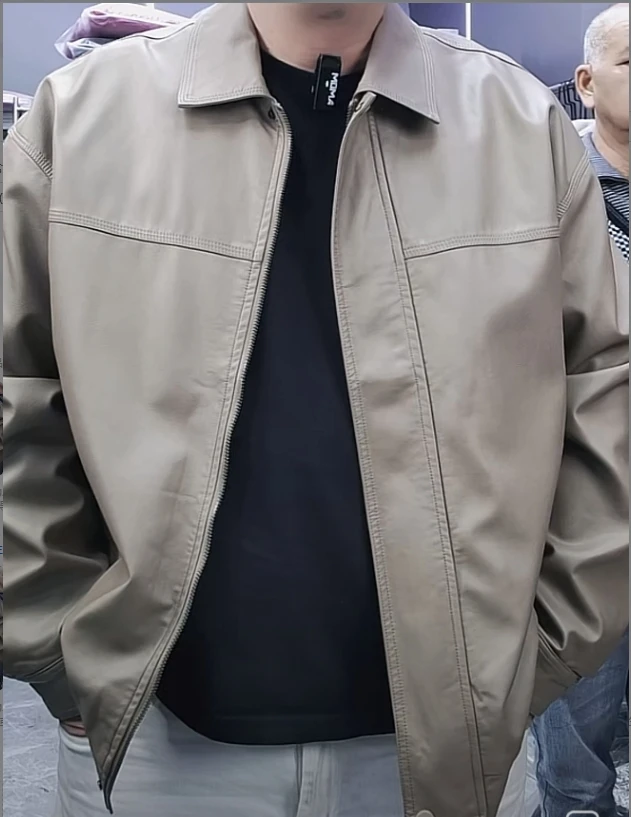 春秋季2024男士印花牛仔外套皮衣夹克88300