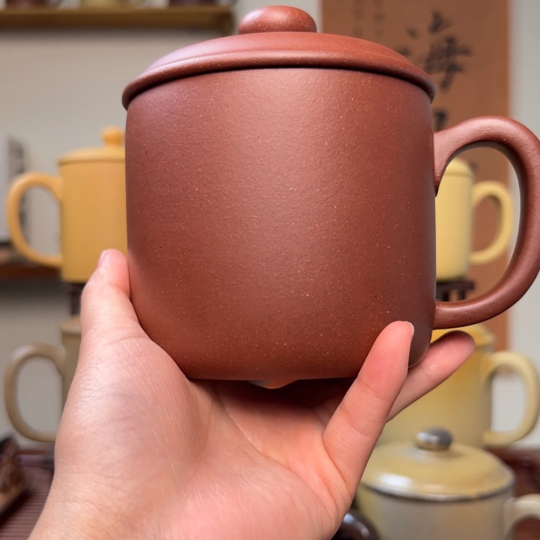 茶杯紫砂幸**乐微瑕紫砂盖杯封釉