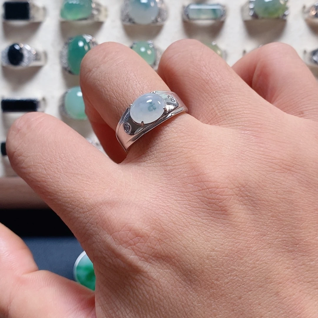 翡翠银S925镶嵌戒指