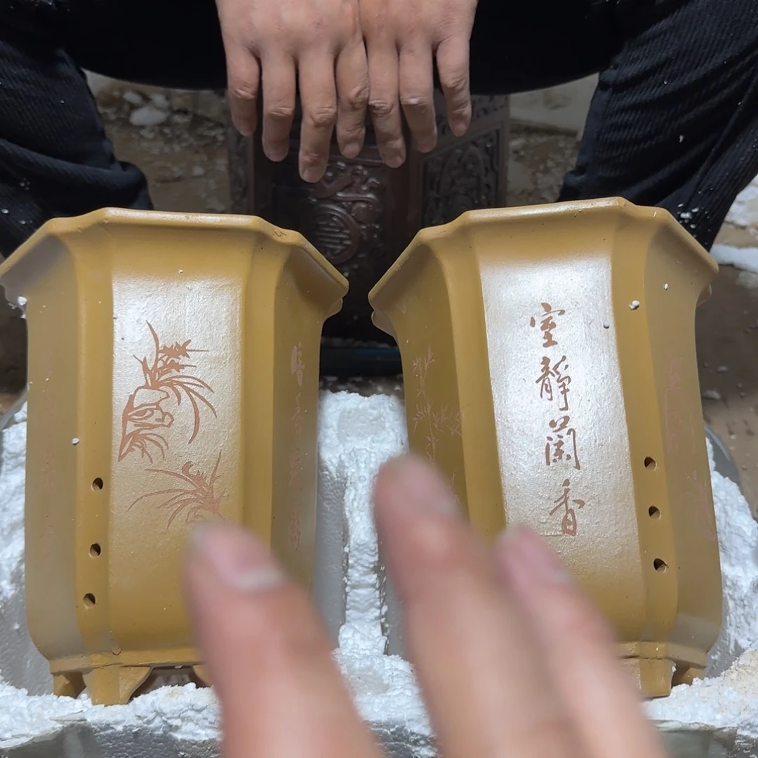 紫砂花盆口径18 16高度21