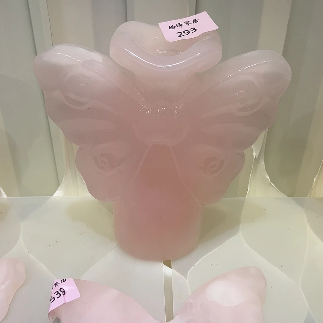 石材粉玉蝴蝶花瓶293