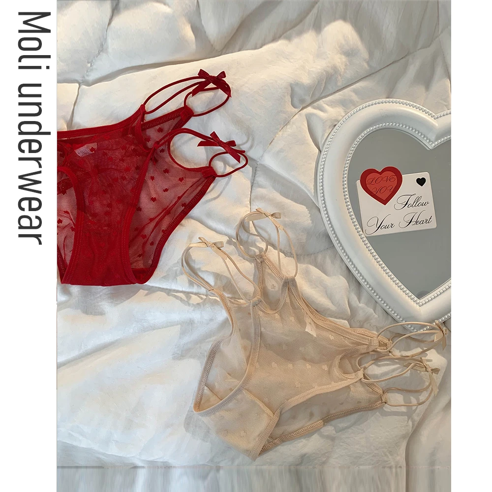 Moli·心动陷阱｜法式纯欲性感内裤少女蕾丝镂空薄网纱透气舒适低腰