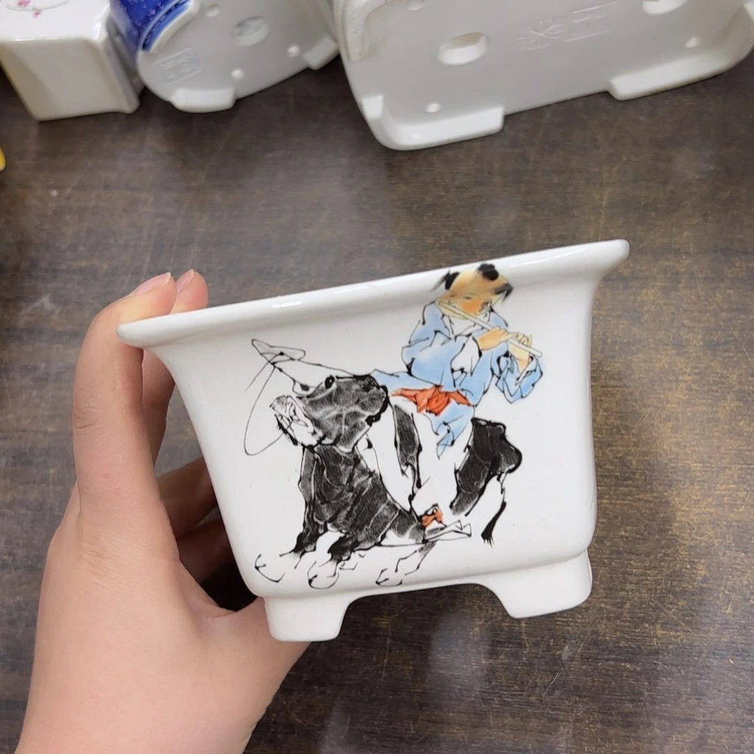 紫砂花盆895号微瑕13/9cm