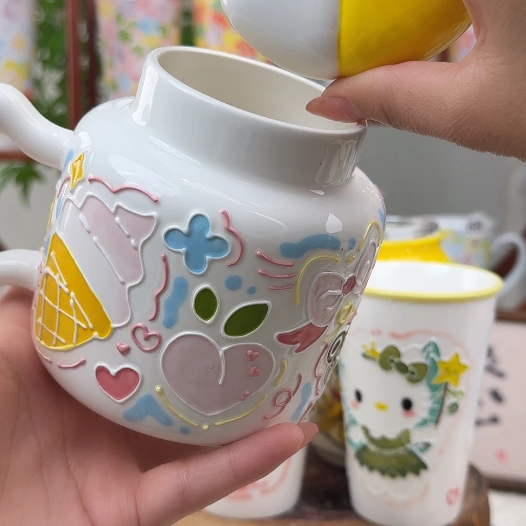 小***子摆件陶景德镇手绘高温釉下彩