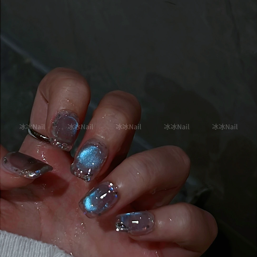 【蓝眼泪】纯手工穿戴甲可拆卸十片装