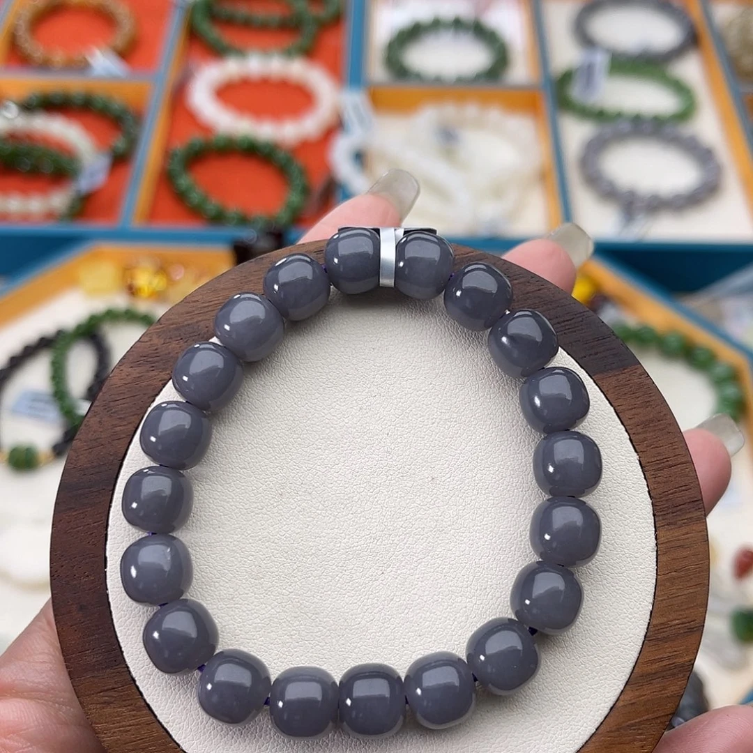 和田玉未镶嵌手串A1卡9×10