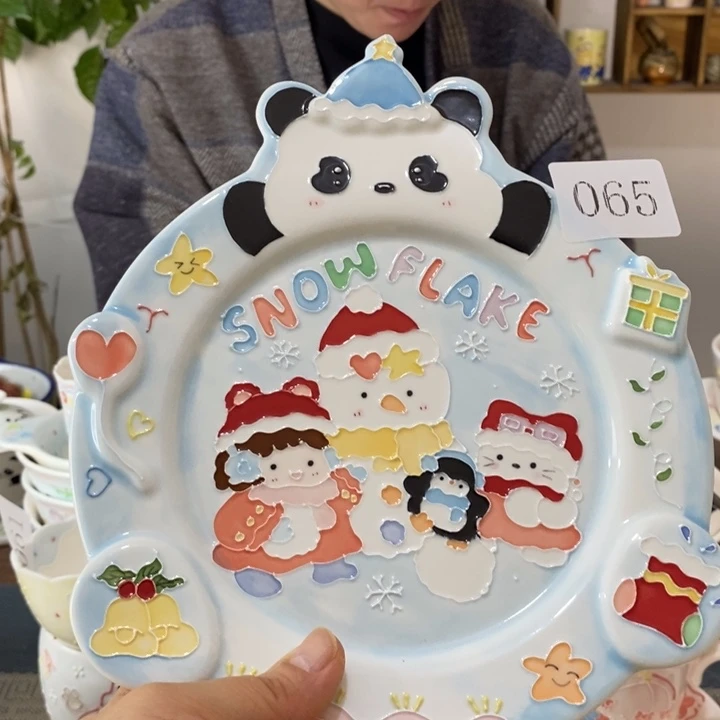 瓷片景德镇釉下彩手绘