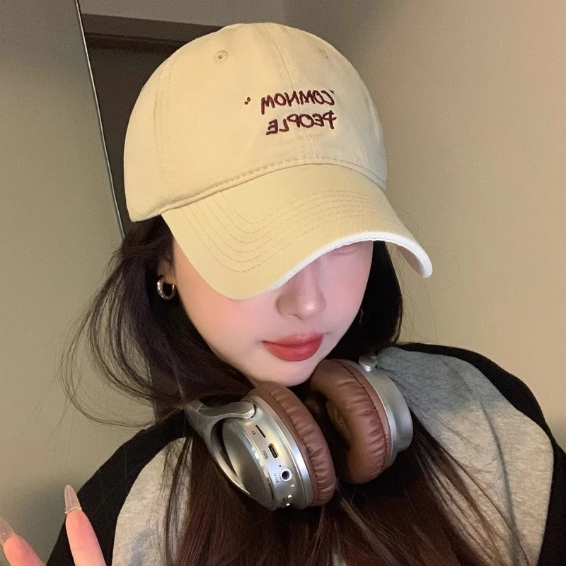 韩版帽子女春夏刺绣基础款字母鸭舌帽显脸小软顶宽檐百搭棒球帽潮