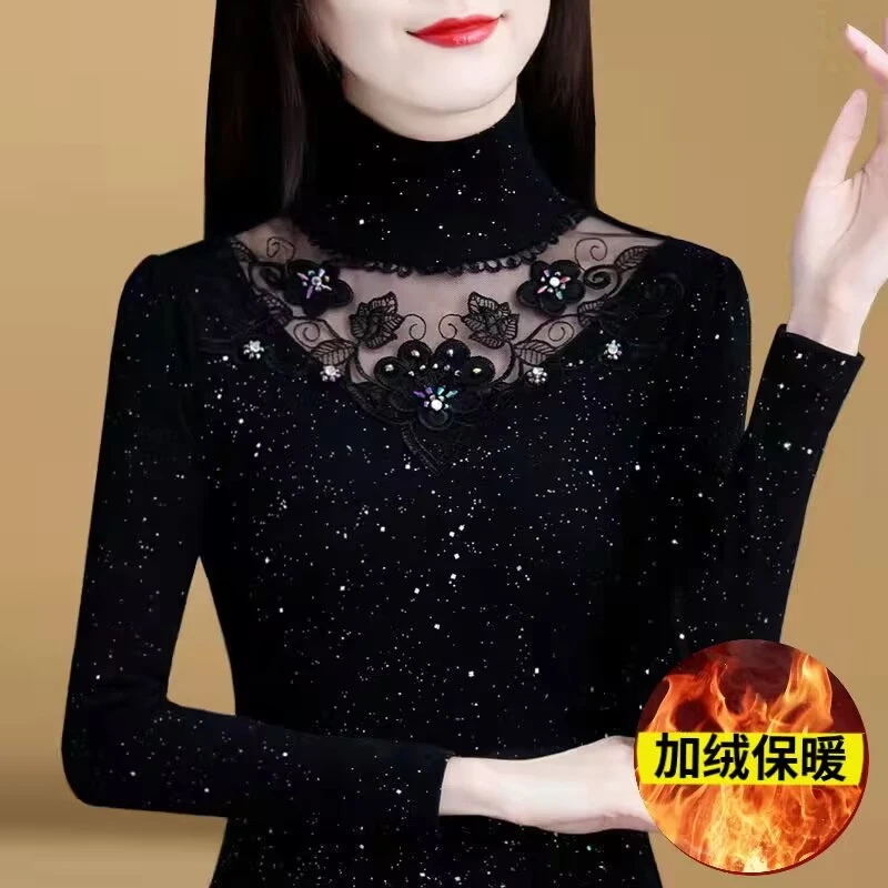 1551 打底衫女长袖高领2024年春秋冬外穿新款女装保暖小衫
