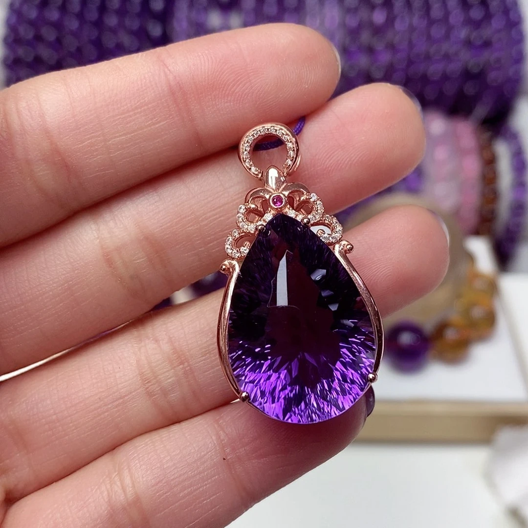 吊坠(赠链)银S925镶嵌紫晶