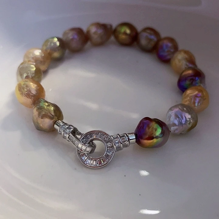 银S925镶嵌淡水珍珠手链