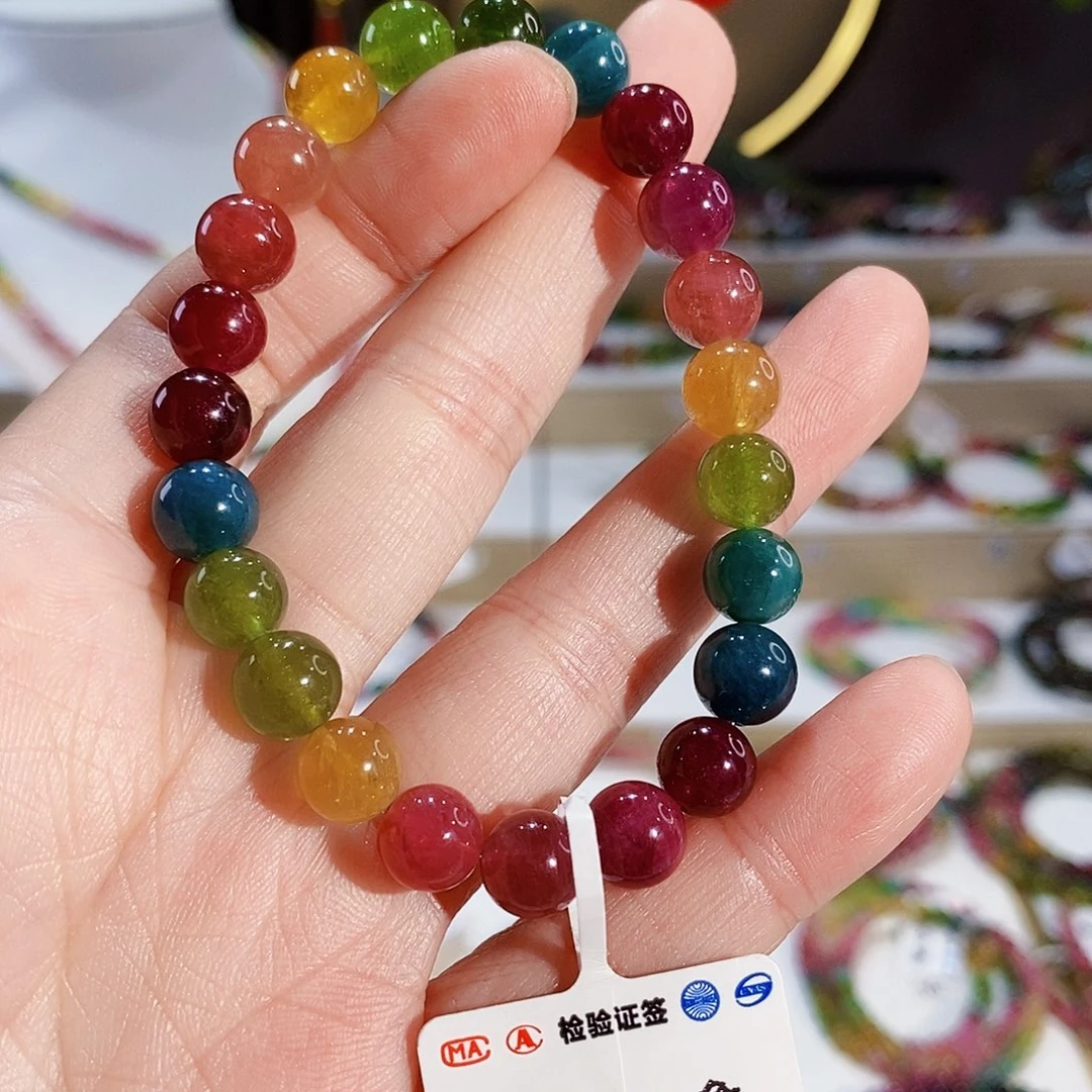 碧玺手链未镶嵌G2475素圈颜色微差