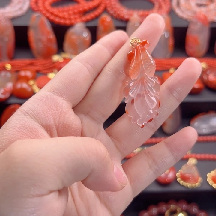 南红玛瑙南红18K金镶嵌