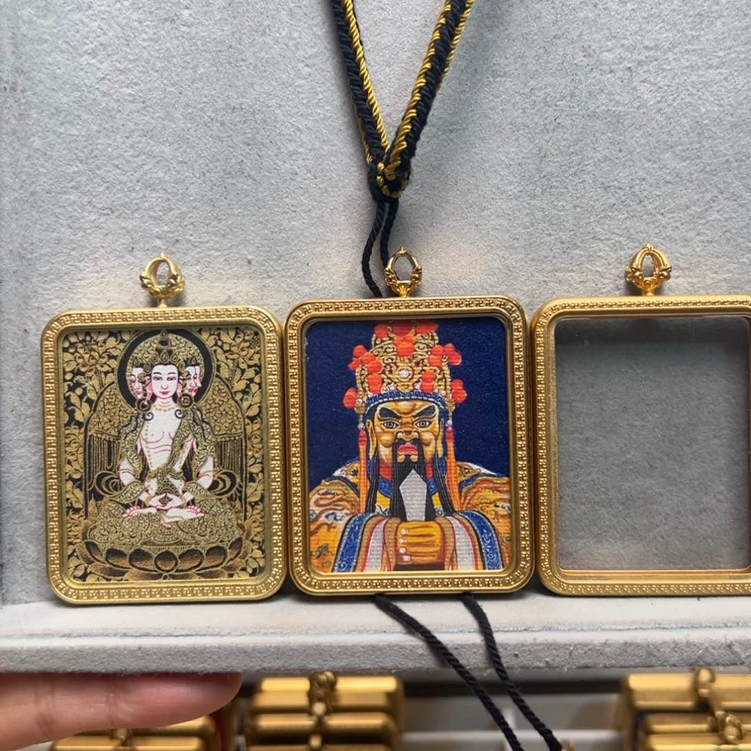 吊坠趙*双面铜壳黑金绳老款