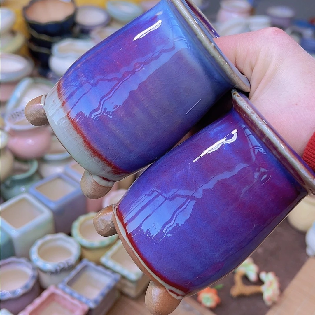 红陶陶瓷花盆当场满12包邮