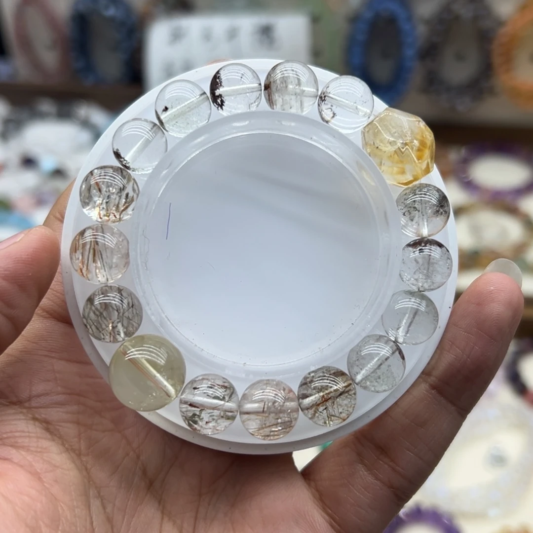 水晶手链未镶嵌幽灵黑金超黄水