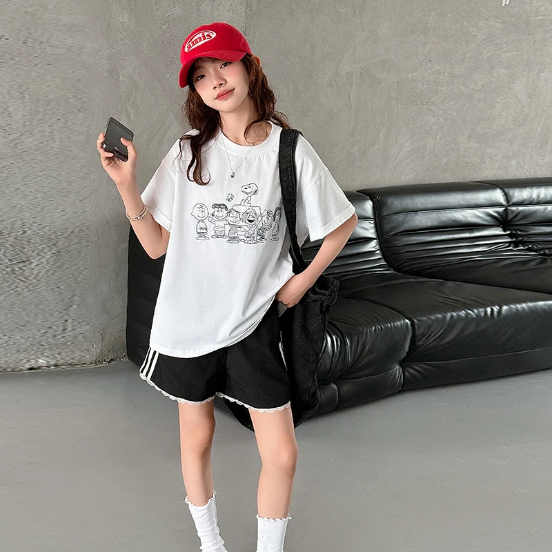 厂家直销原创2025夏季新款卡通绣花T恤