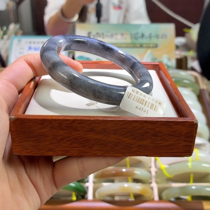未镶嵌手镯和田玉点墨青花56 57 链接10