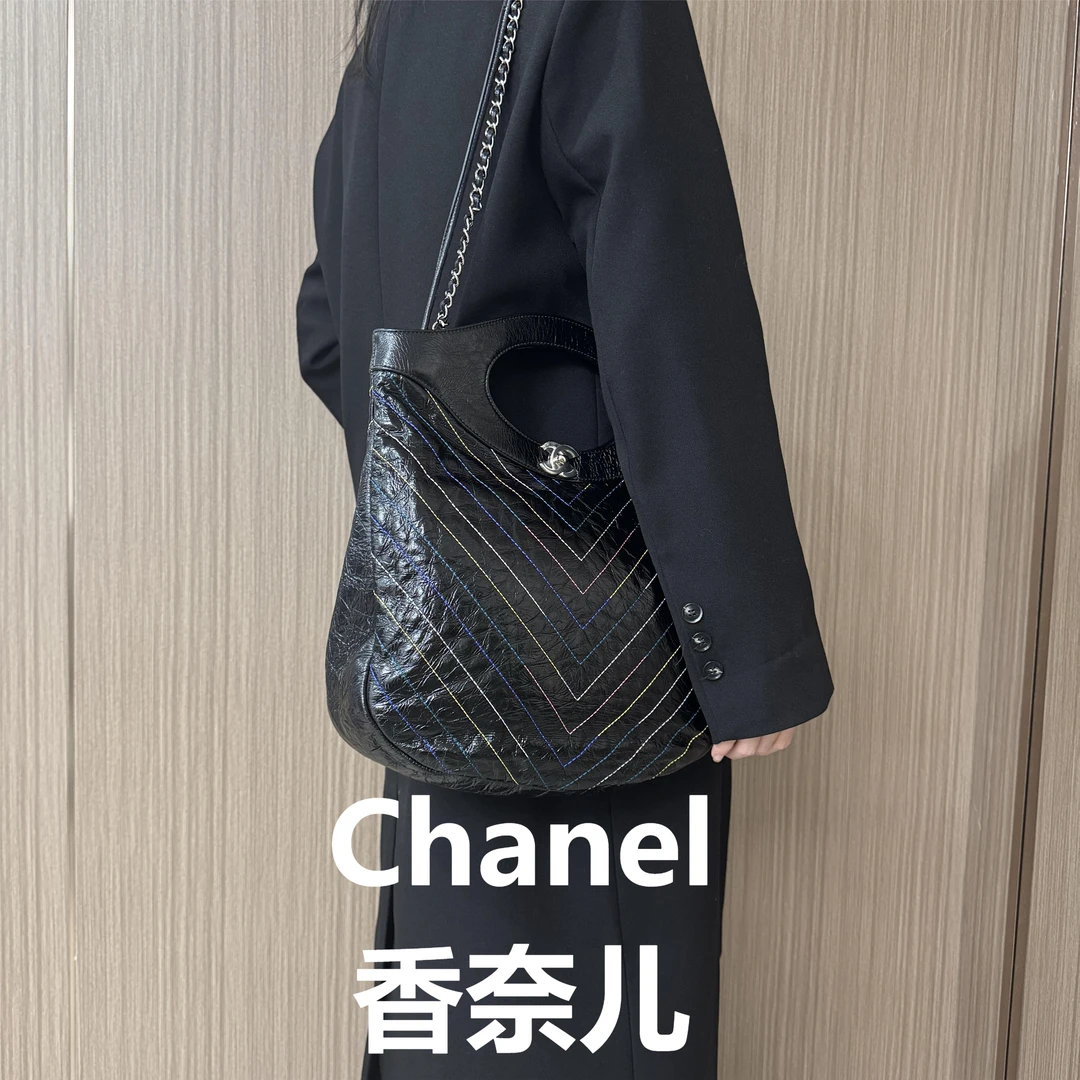 95新 Chanel/香奈儿 黑色31bag手提托特包/云海优选/H04507
