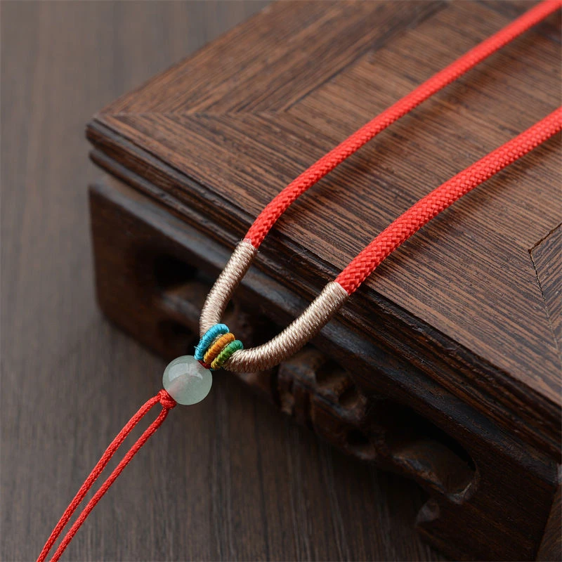 精工手工编织吊坠绳手工彩虹绕线项链绳翡翠小圆绳东陵玉挂脖绳子