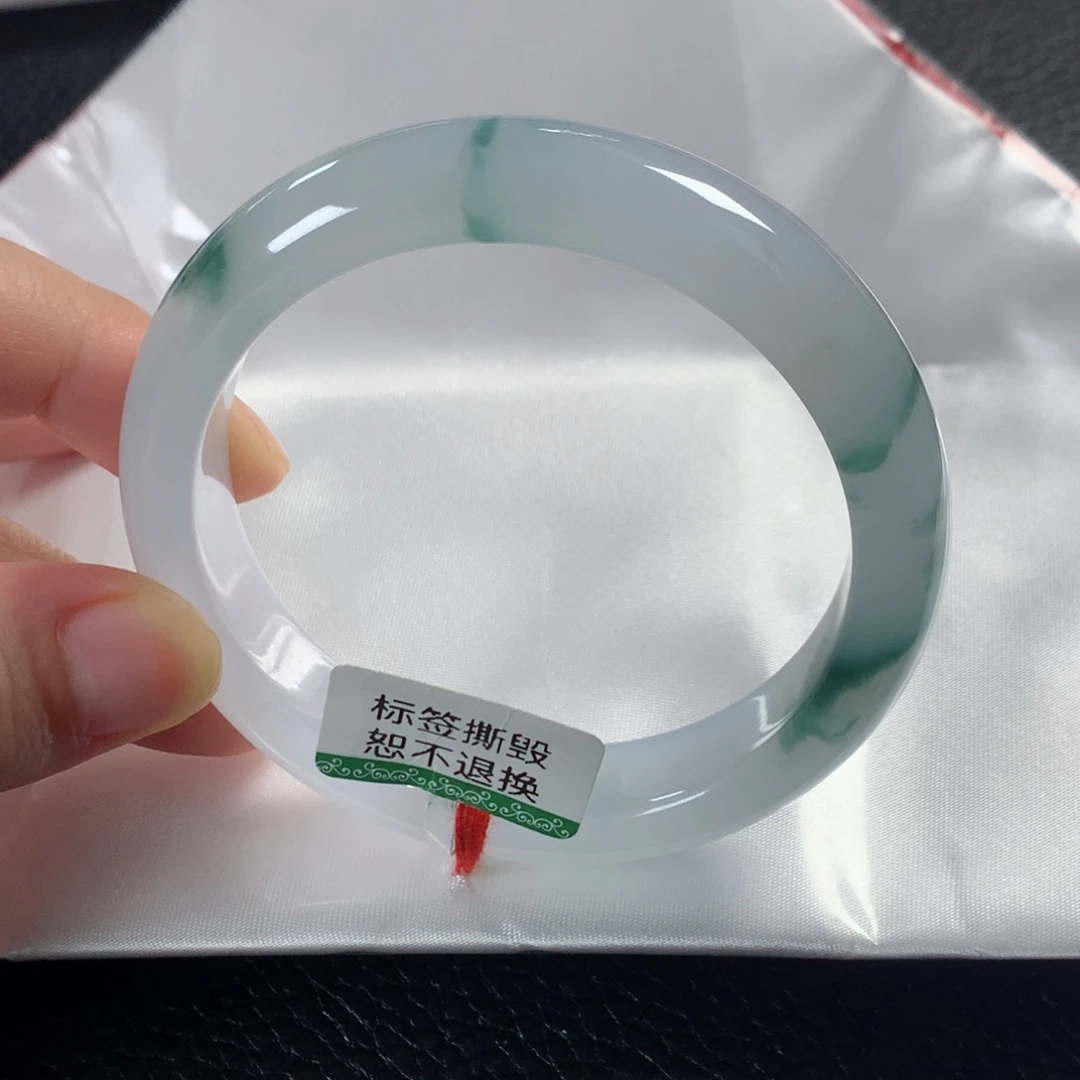 翡翠手镯未镶嵌缅甸天然翡翠手镯56圈口