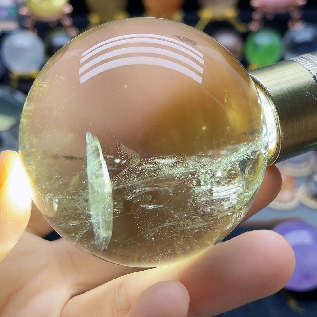 未镶嵌珠宝半成品水晶天然黄水晶61.4mm