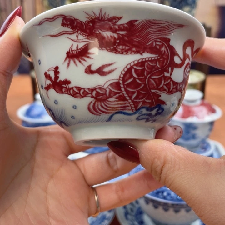 摆件鱼化龙压手杯