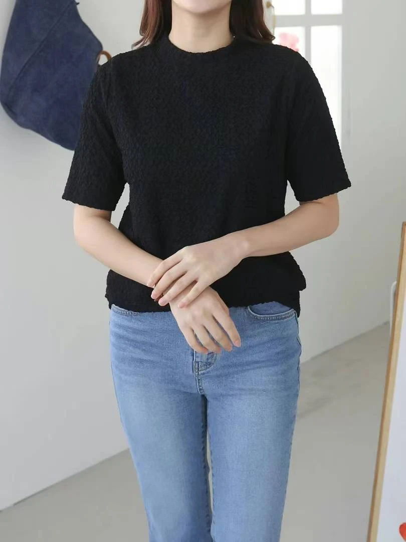 春夏泡泡纱弹力半袖T (祐祐女装)
